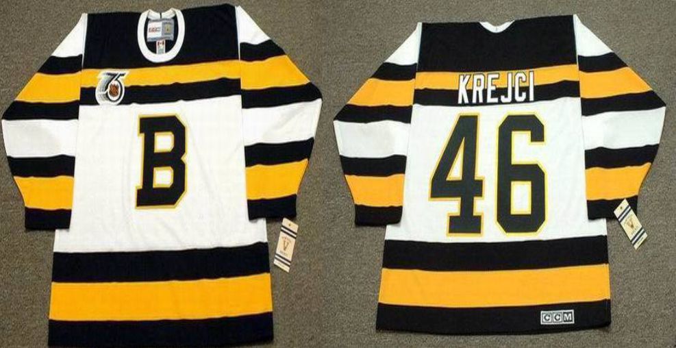 2019 Men Boston Bruins #46 Krejci White CCM NHL jerseys1